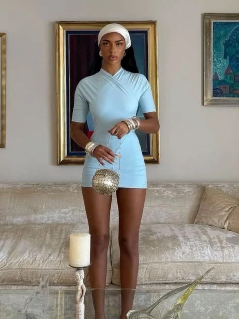 Orla Wrap Neck Bodycon Romper Soera Small